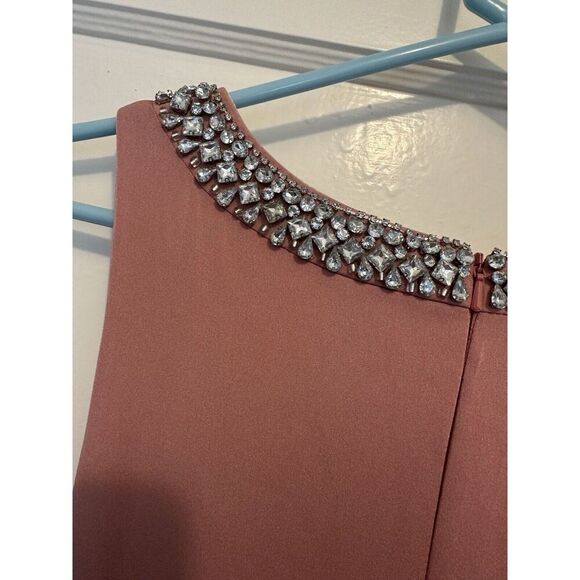 Ieena Mac Duggal Gown Dress Size 10 Pink Embellished Rhinestone Trumpet 49093 - Picture 8 of 10